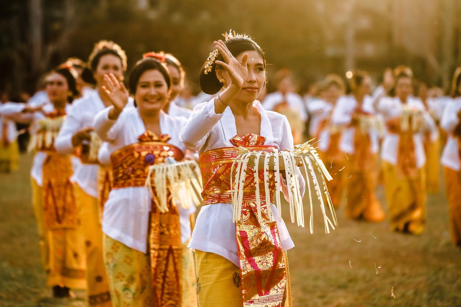 Balinese Ladies Dancing, Happy beautiful scene